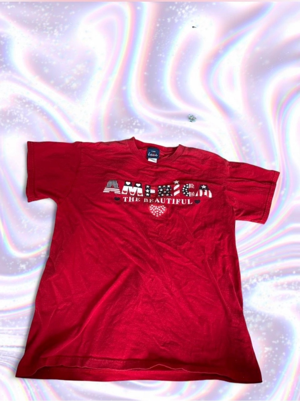 American Vintage Red Graphic Short Sleeve Tee